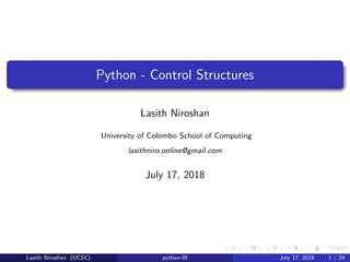 Python - Control Structures | PPT