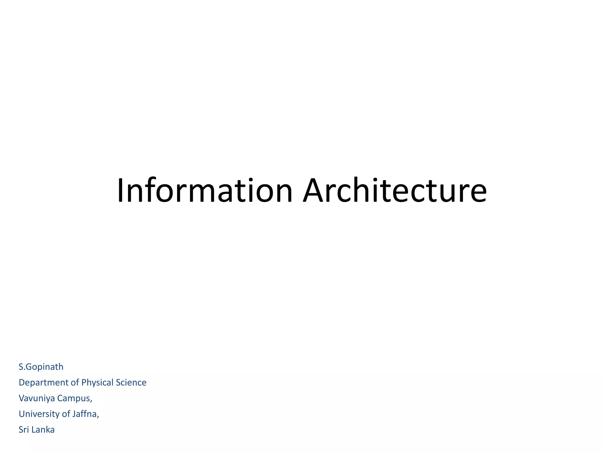 Information architecture | PPT