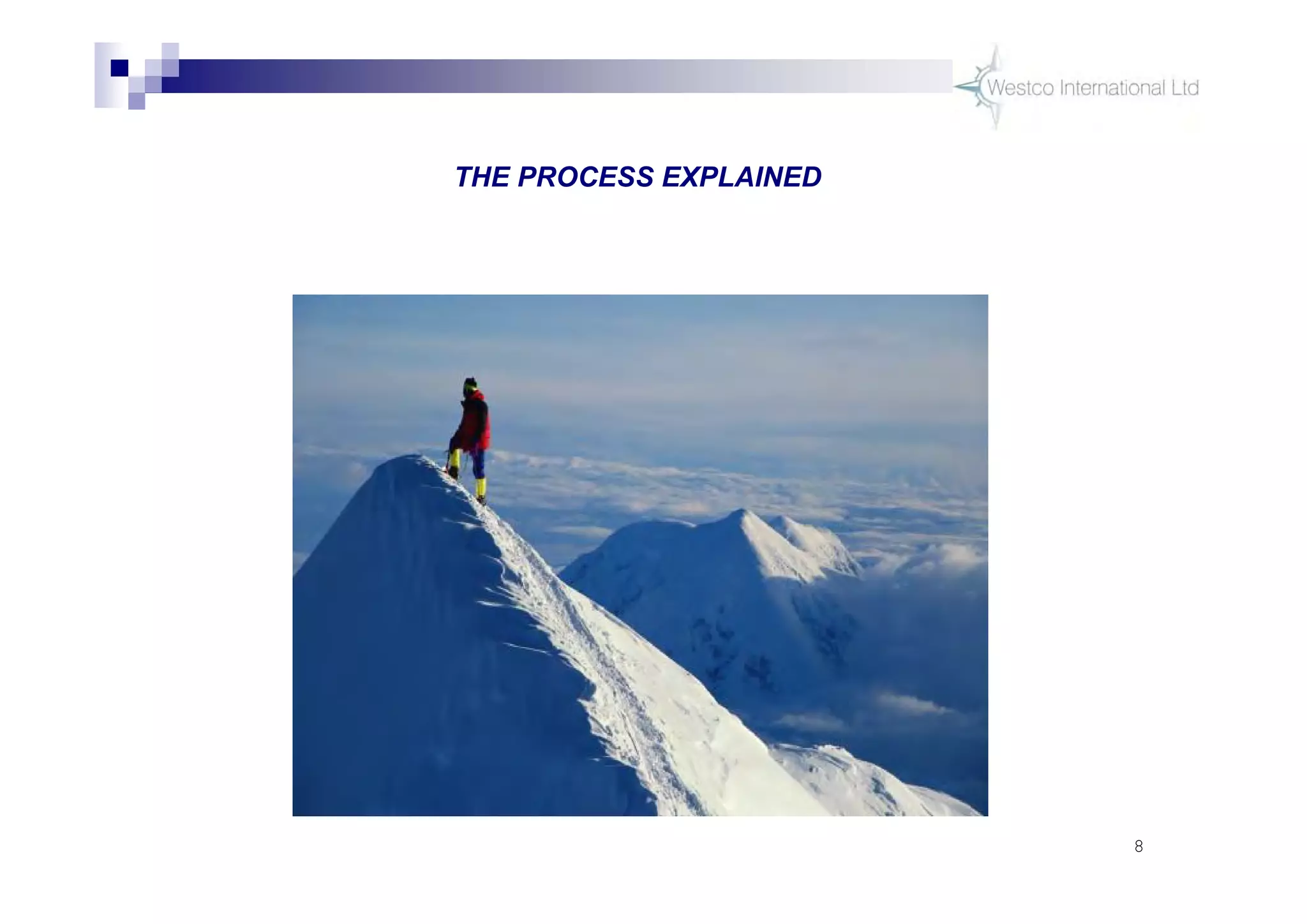 8
THE PROCESS EXPLAINED
 