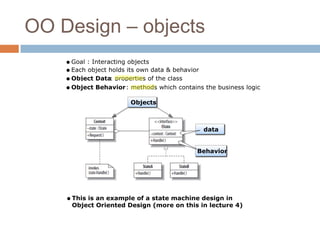 OO Design – objects
 