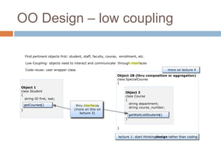 OO Design – low coupling
 