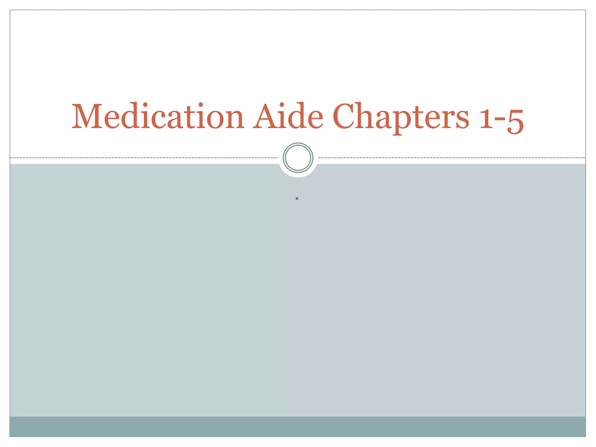 Day 1 Medication Aide PPT