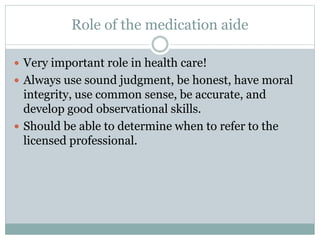 Day 1 Medication Aide | PPTX