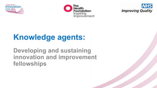Knowledge agents:
Developing and sustaining
innovation and improvement
fellowships

 