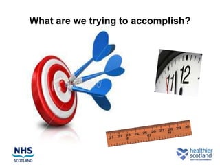 What are we trying to accomplish?
 