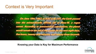 © DataStax, All Rights Reserved. 6
Context is Very Important
Knowing your Data is Key for Maximum Performance
 