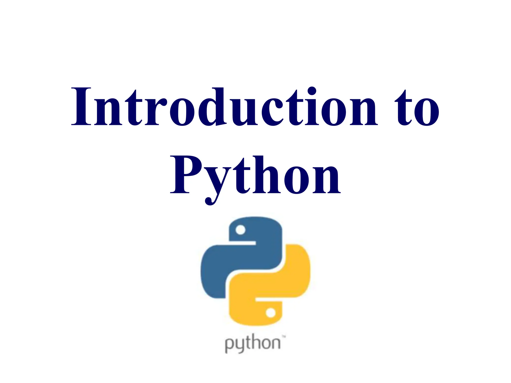 Introduction to Python 