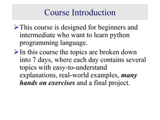introduction to python in english presentation file | PPT