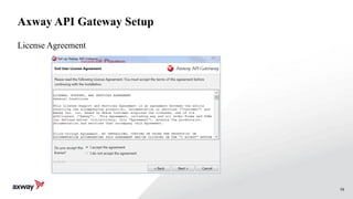 58
Axway API Gateway Setup
License Agreement
 