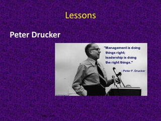 MIS - 2016
Lessons
Peter Drucker
 