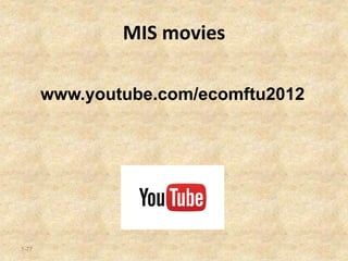 MIS movies
1-77
www.youtube.com/ecomftu2012
 