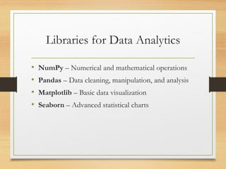 data analytics for python basic concepts | PPTX