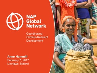 Coordinating
Climate-Resilient
Development
Anne Hammill
February 7, 2017
Lilongwe, Malawi
 