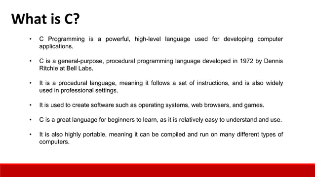 Day 1 - Introduction to C.pptx