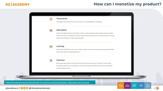 How can I monetize my product?
https://mixpanel.com/content/guide-to-product-analytics/chapter_1/#product-bring-value
 
