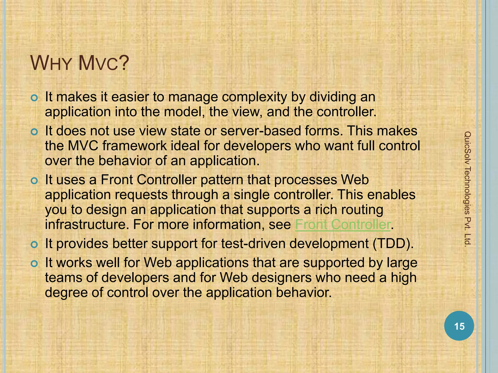 Introduction to mvc architecture | PPT