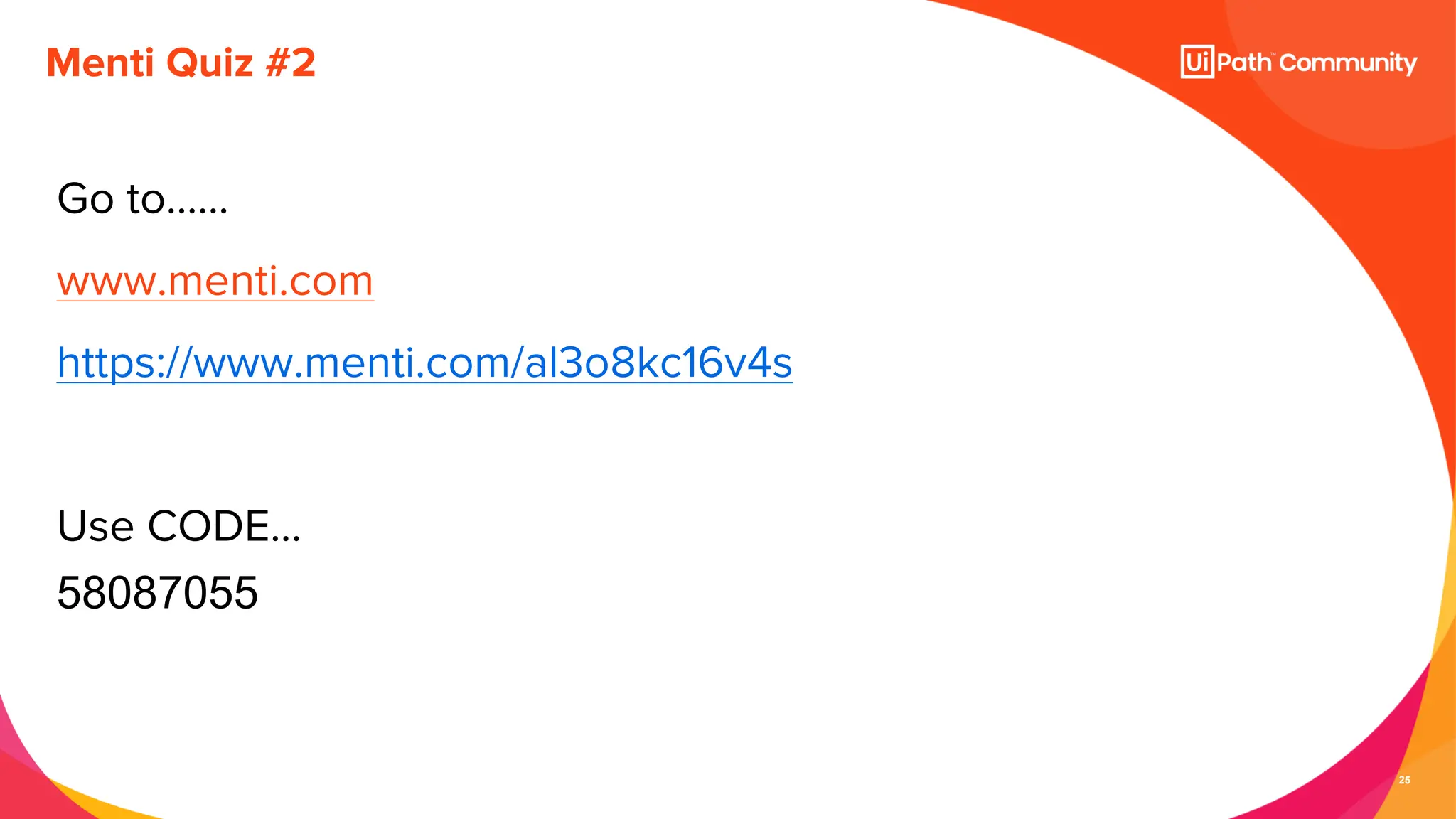 25
Menti Quiz #2
Go to……
www.menti.com
https://www.menti.com/al3o8kc16v4s
Use CODE...
58087055
 
