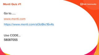 20
Menti Quiz #1
Go to……
www.menti.com
https://www.menti.com/al3o8kc16v4s
Use CODE...
58087055
 
