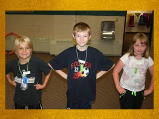 Kids doing motions for “stand
strong!”
 