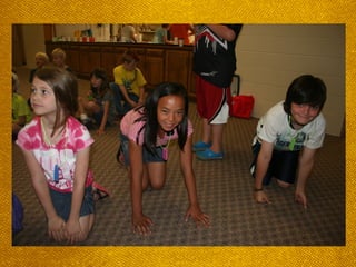 Kids on knees as “sheep”
 