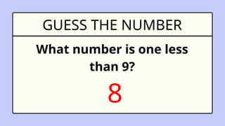 One Less Than 9 Mathematics 1 --- Comparing objects.pptx
