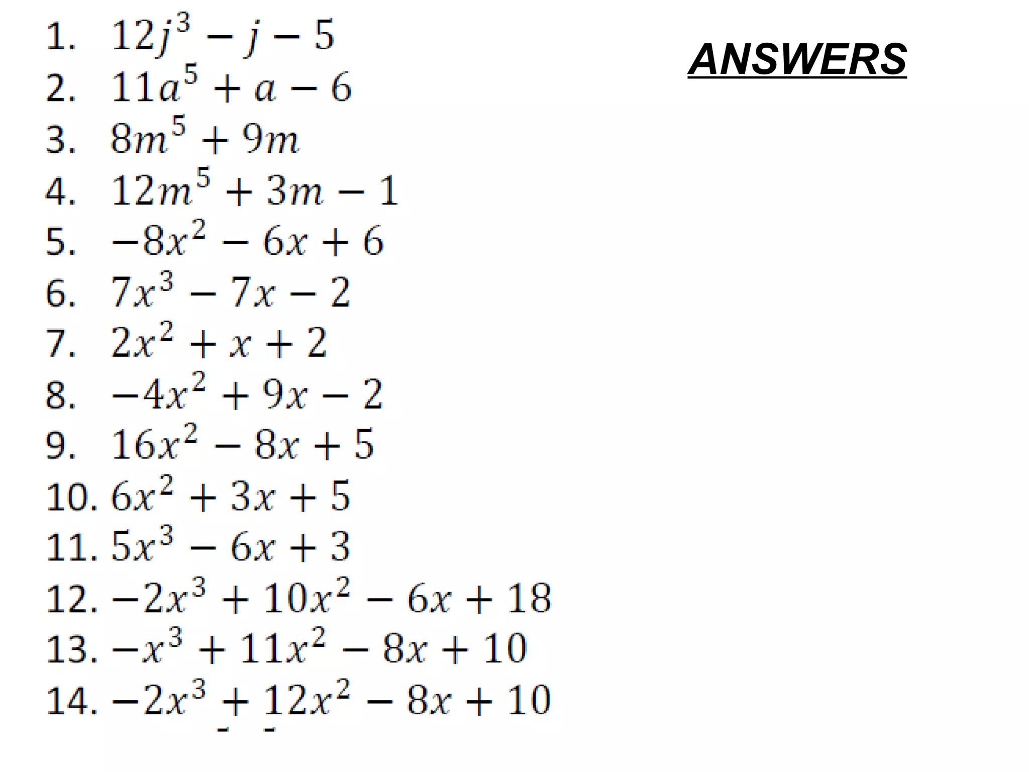 ANSWERS
 