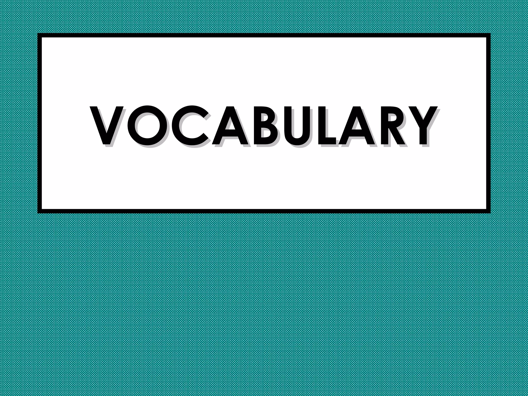 VOCABULARYVOCABULARY
 
