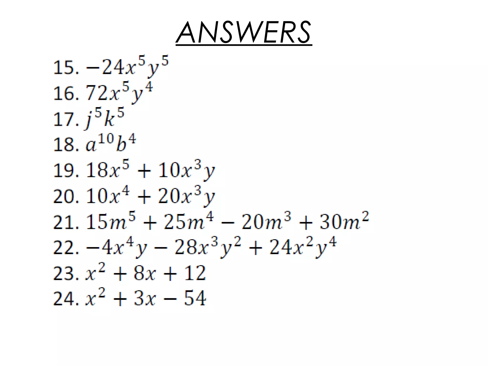 ANSWERS
 