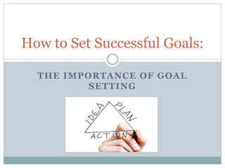 THE IMPORTANCE OF GOAL
SETTING
How to Set Successful Goals:
 