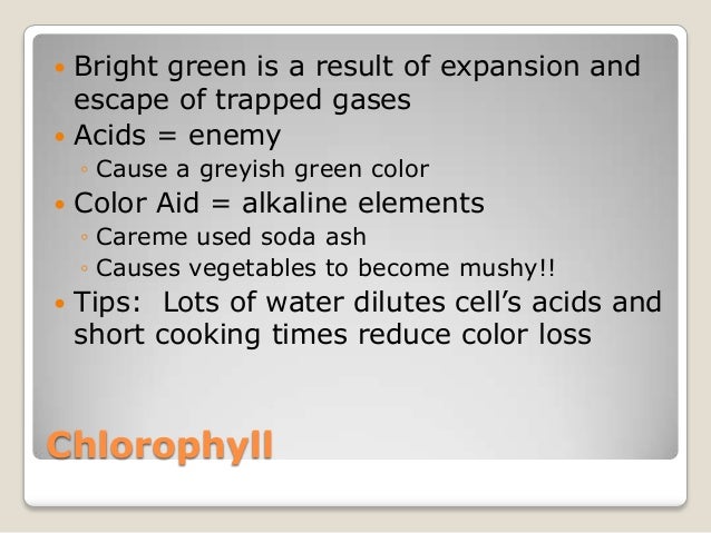 Effect of heat on vegetables