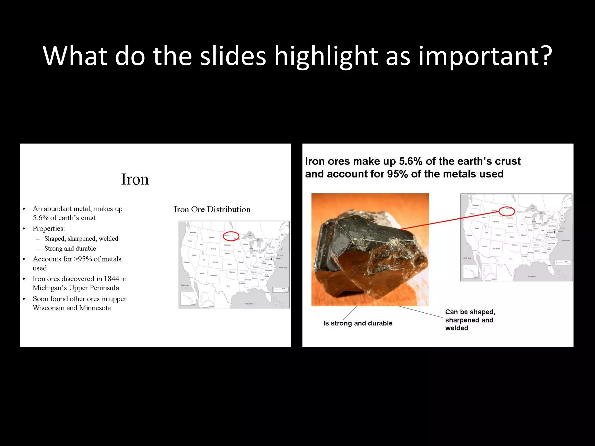 What do the slides highlight as important?
 