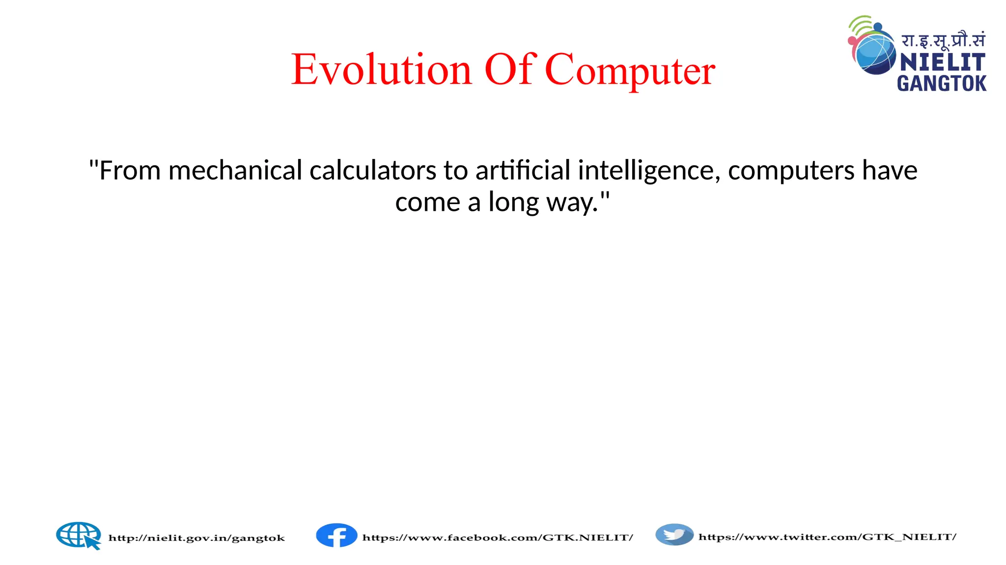 Evolution Of Computer
"From mechanical calculators to artificial intelligence, computers have
come a long way."
 