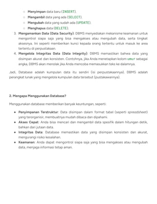 Konsep Database dan Query Dasar Mysql | PDF