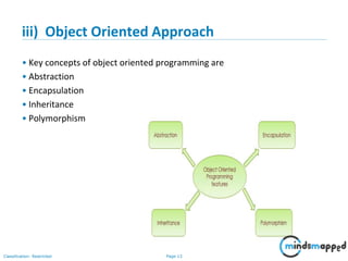 Page 13Classification: Restricted
iii) Object Oriented Approach
• Key concepts of object oriented programming are
• Abstraction
• Encapsulation
• Inheritance
• Polymorphism
 