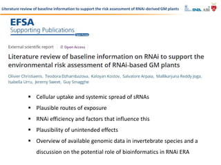 RNAi as a novel technology in pest control: current status and ...