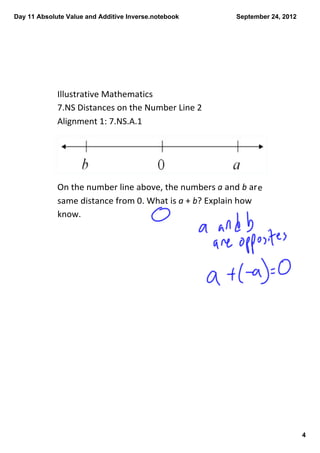 Day 11 absolute value and additive inverse | PDF