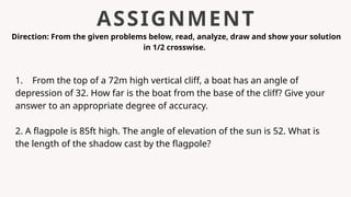 Solving Right Triangle Word Problems Using Trigonometric Ratios: A Step ...