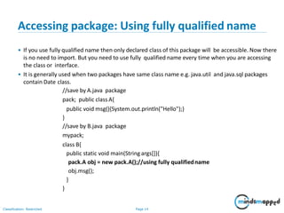 OOPs with Java - Packaging and Access Modifiers | PPTX