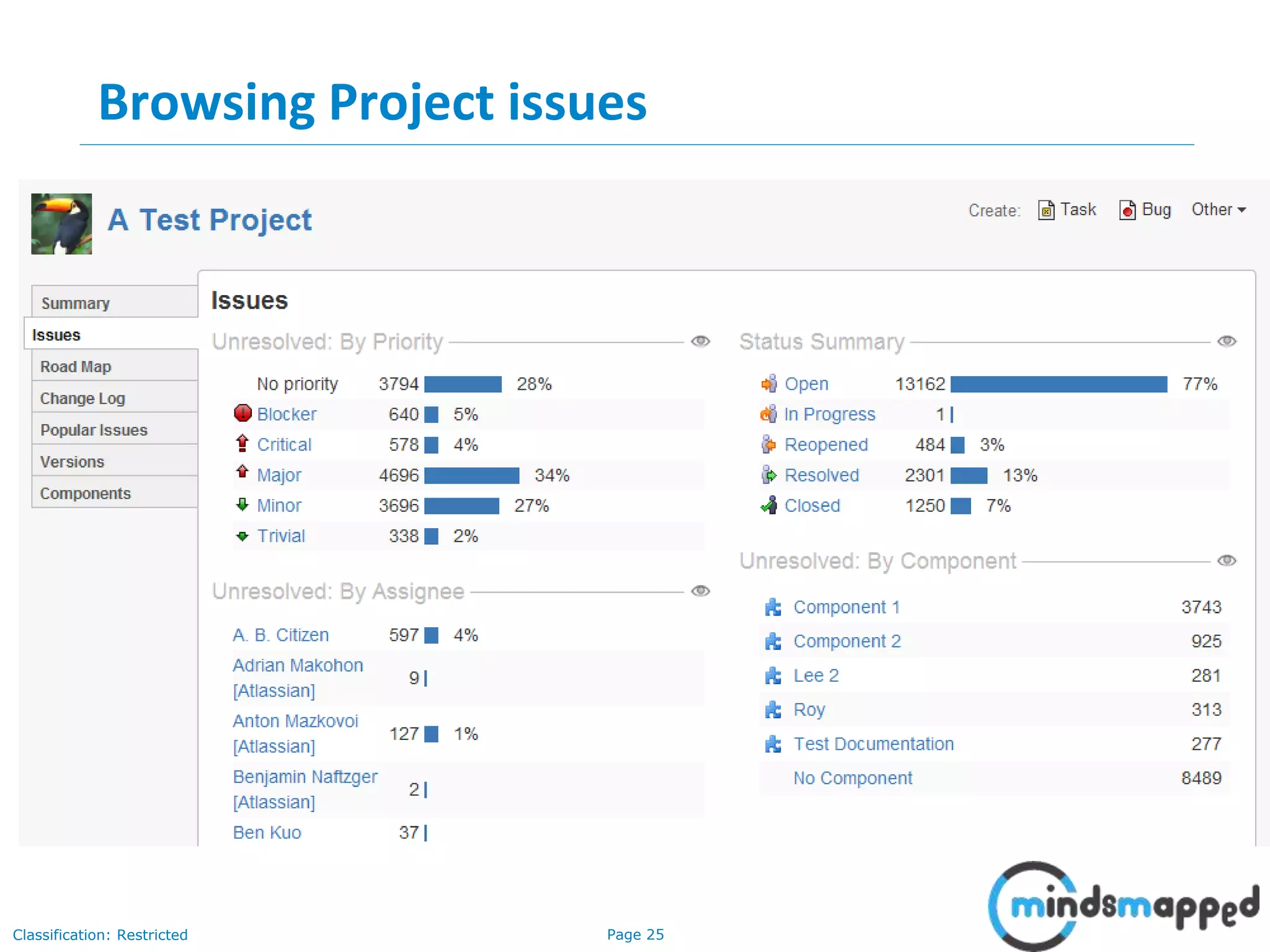 Page 25Classification: Restricted
Browsing Project issues
 