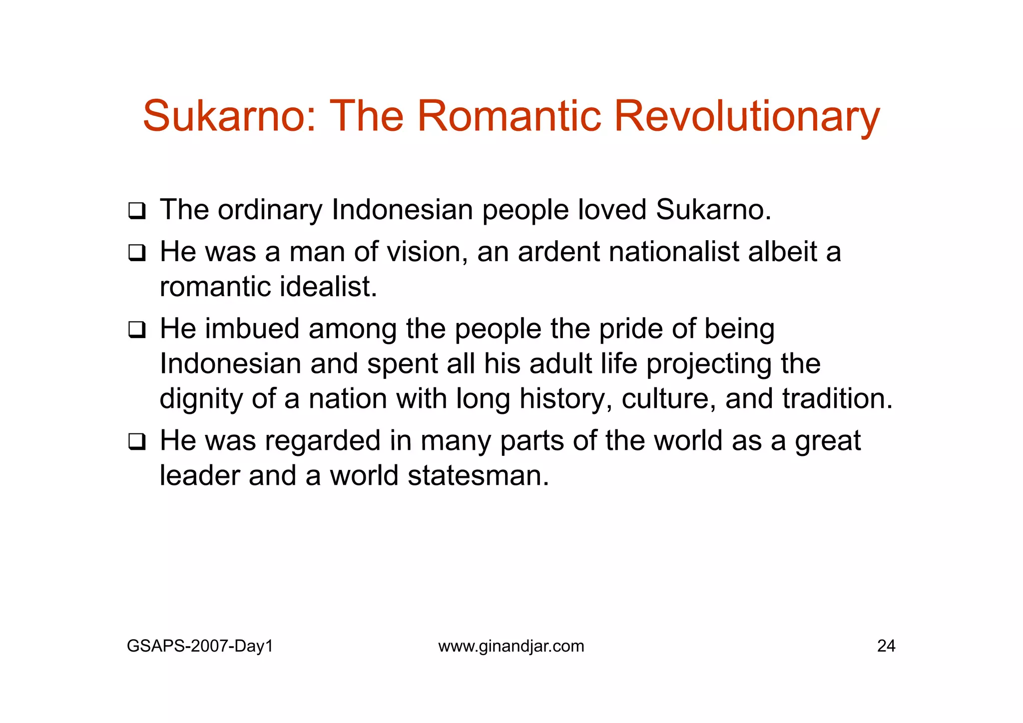 Day 1: Governance and Economic Crisis -The Case of Indonesia-