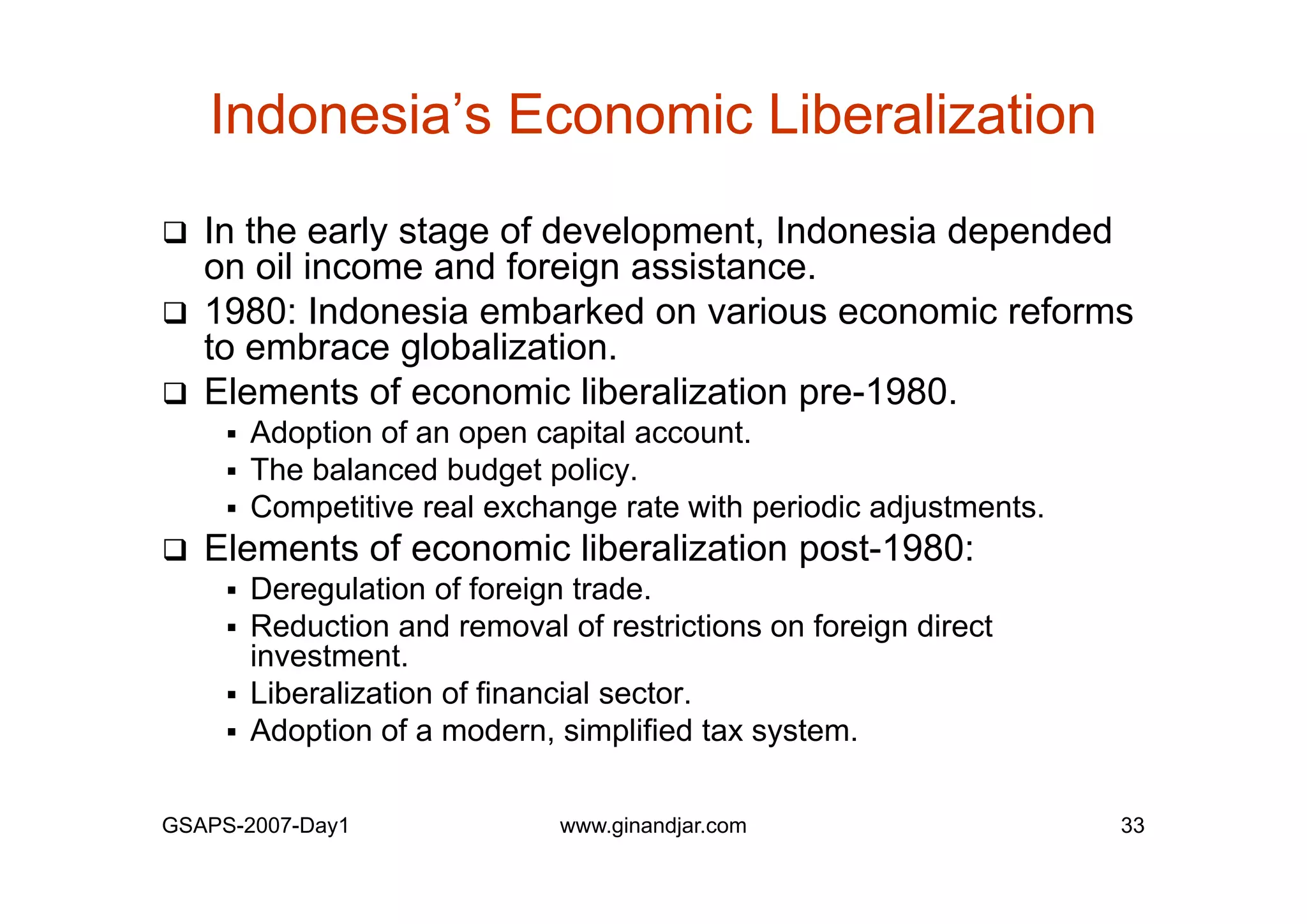 Day 1: Governance and Economic Crisis -The Case of Indonesia-