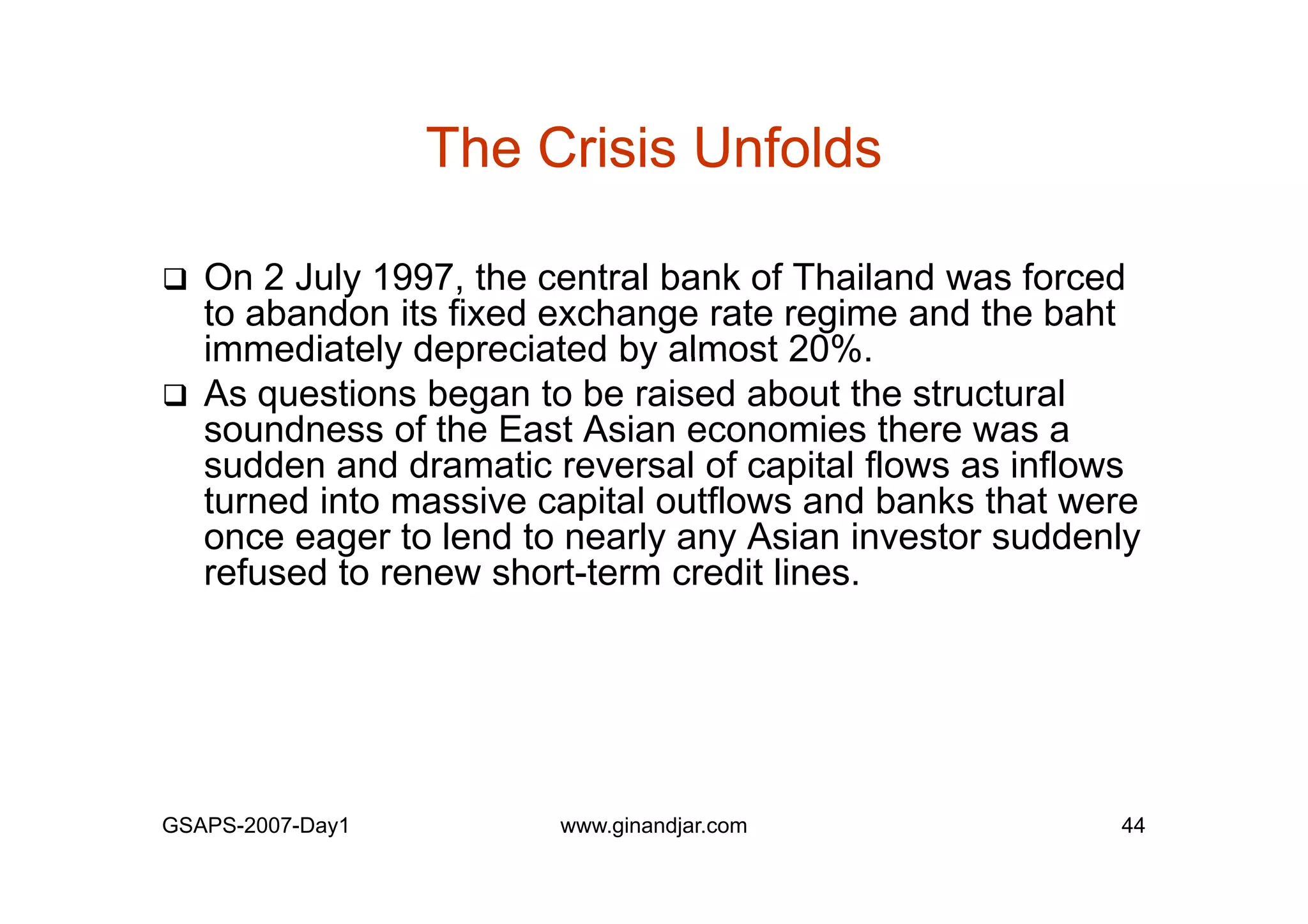 Day 1: Governance and Economic Crisis -The Case of Indonesia-