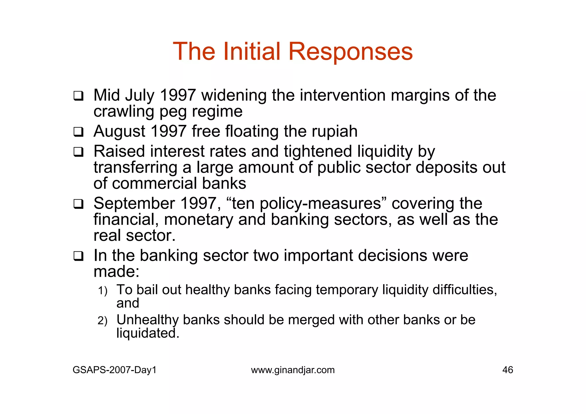 Day 1: Governance and Economic Crisis -The Case of Indonesia-