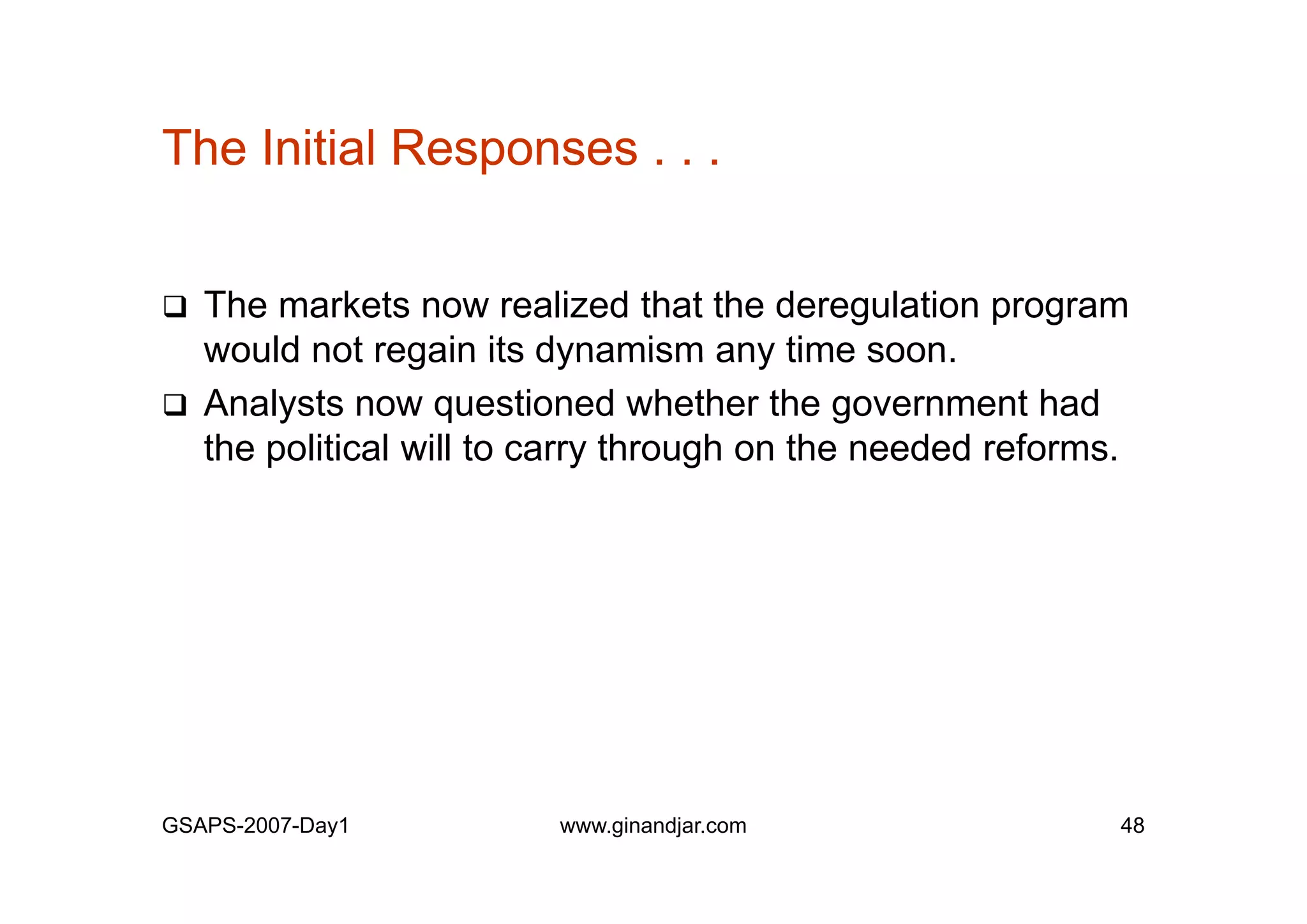 Day 1: Governance and Economic Crisis -The Case of Indonesia-