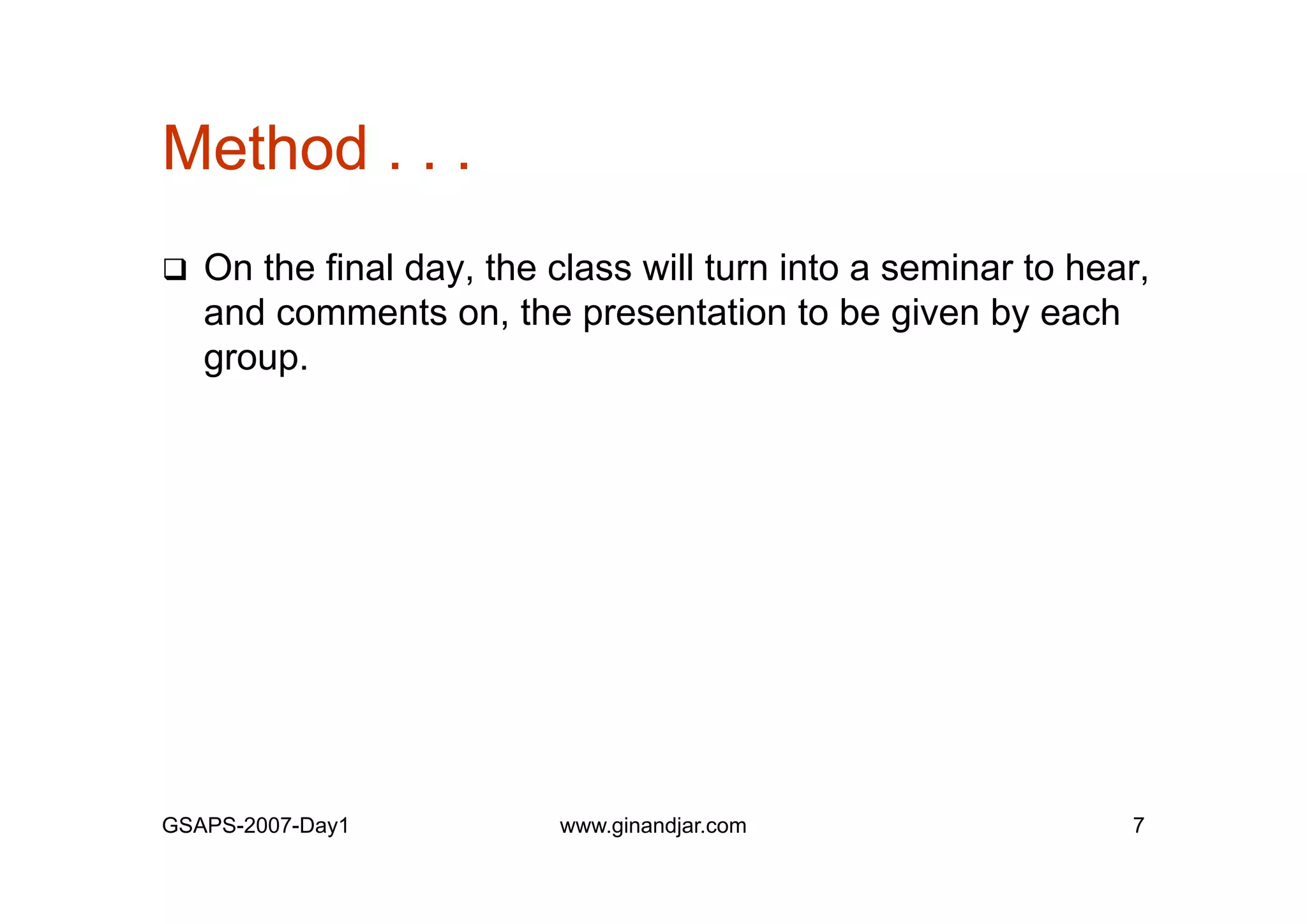Day 1: Governance and Economic Crisis -The Case of Indonesia-