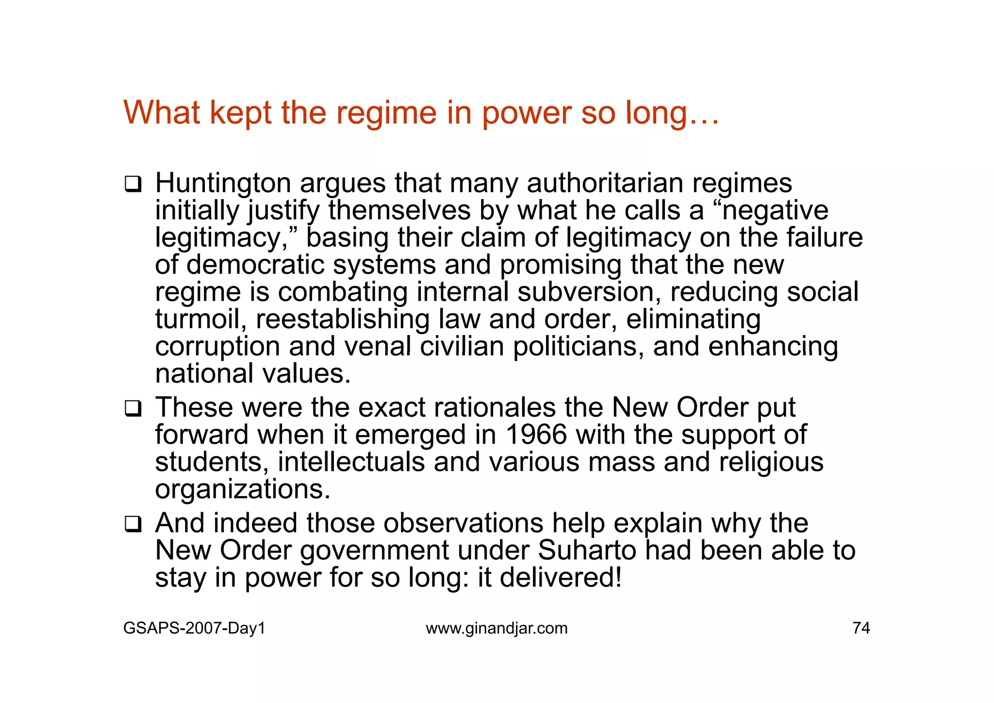Day 1: Governance and Economic Crisis -The Case of Indonesia-