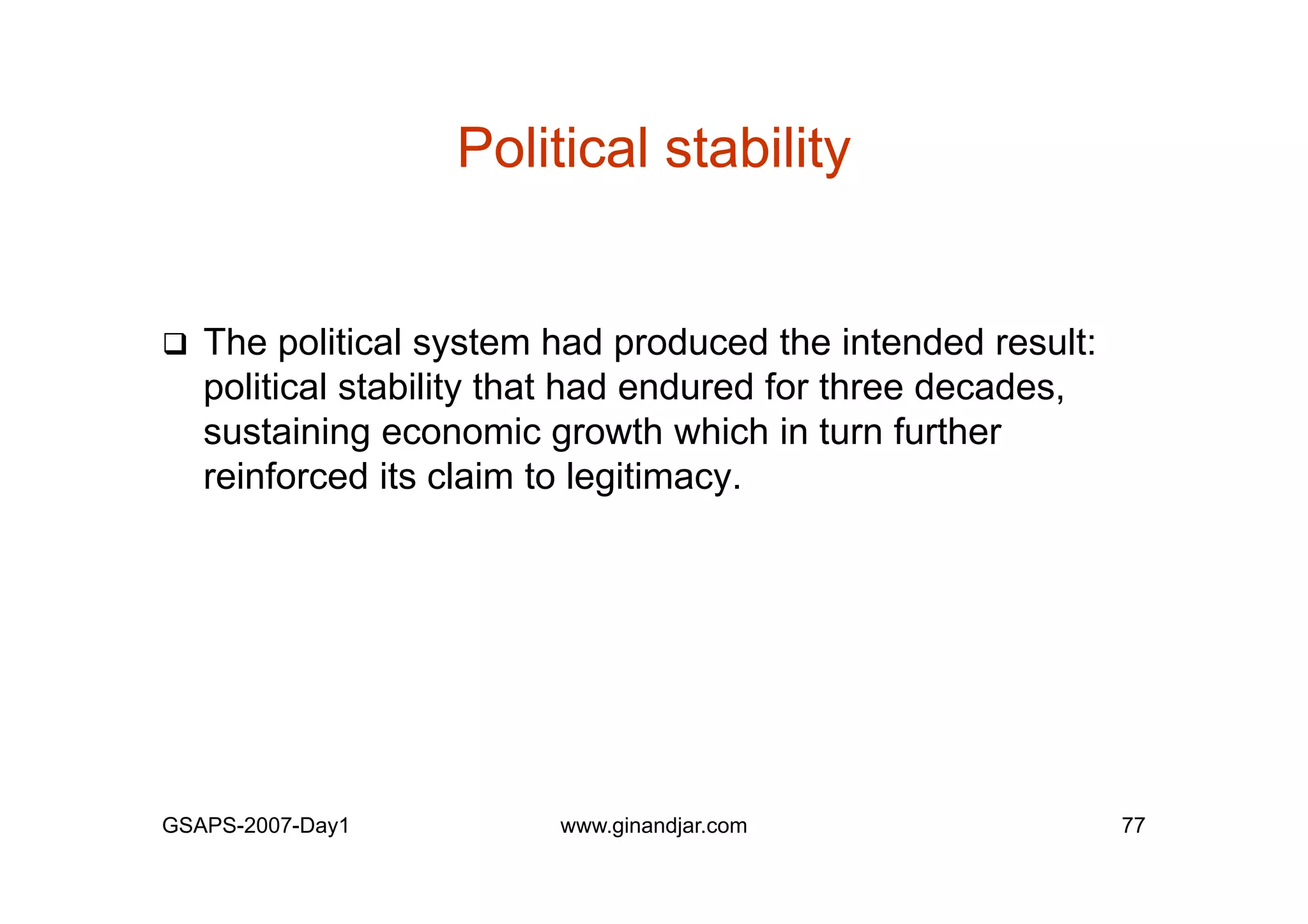 Day 1: Governance and Economic Crisis -The Case of Indonesia-