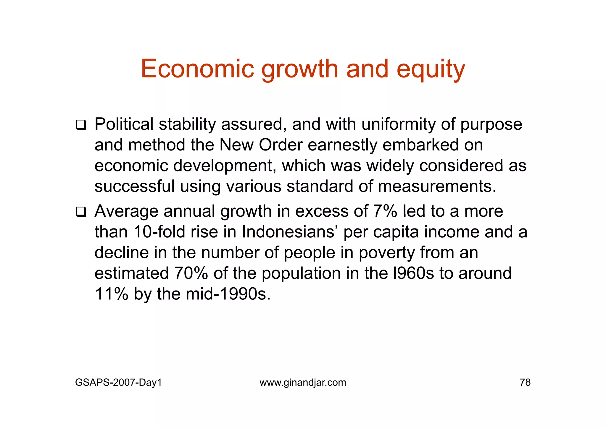 Day 1: Governance and Economic Crisis -The Case of Indonesia-
