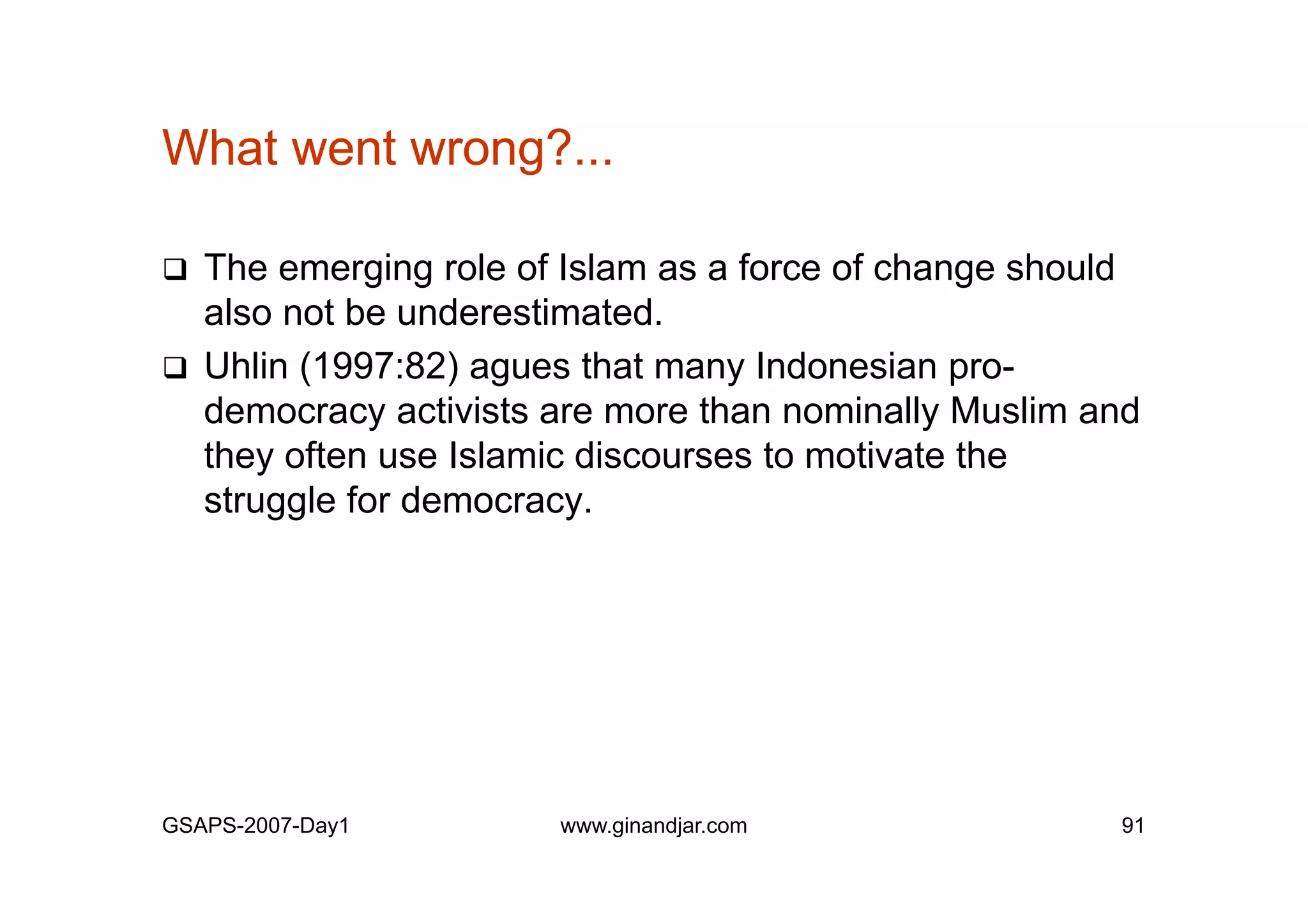 Day 1: Governance and Economic Crisis -The Case of Indonesia-