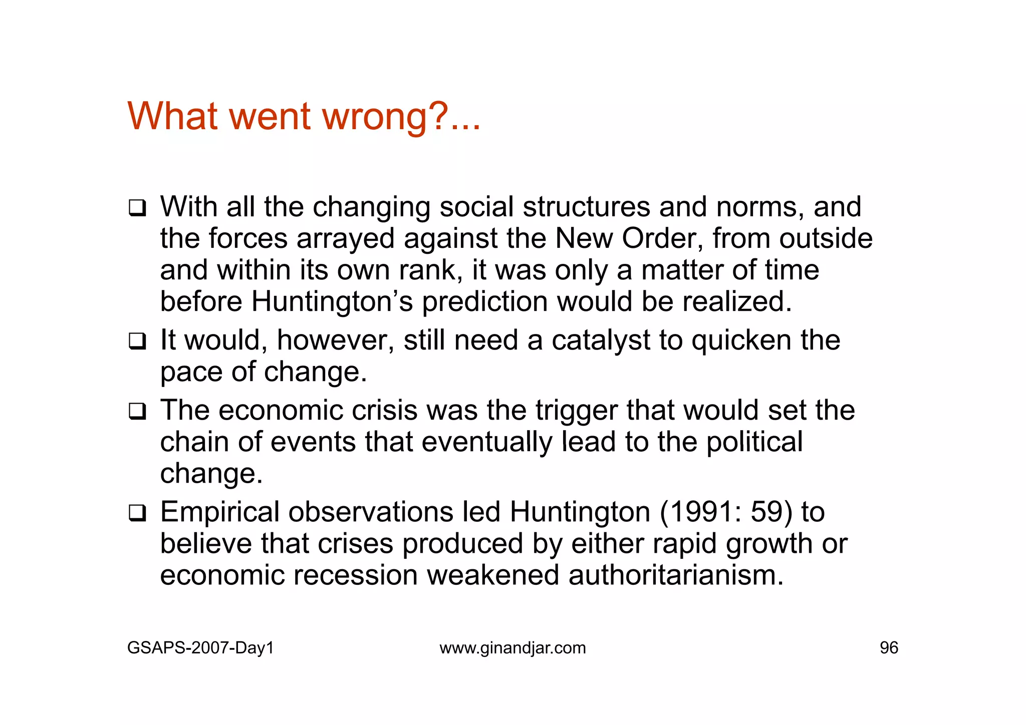 Day 1: Governance and Economic Crisis -The Case of Indonesia-